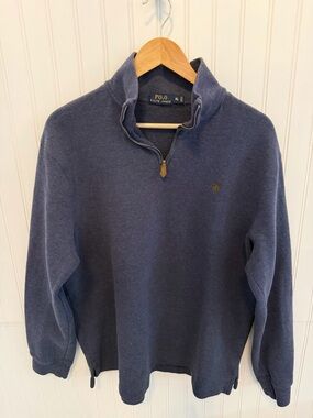 Ralph Lauren Men's Zip-Neck Sweater in Heather Blue